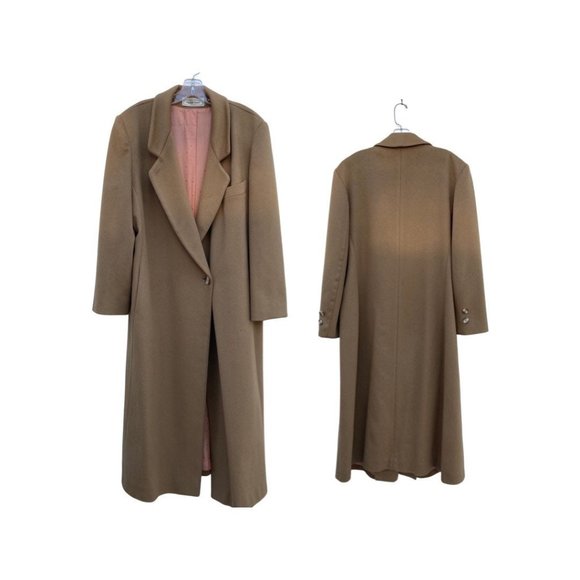 Large1012Vintage 90's Tan Wool trench coat